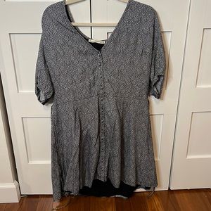 Abercrombie & Fitch Button Down Navy Floral Dress